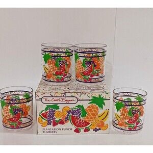 The Cook's Bazaar Summer Oasis Plantation Punch Tumblers 14oz Acrylic Set of 4